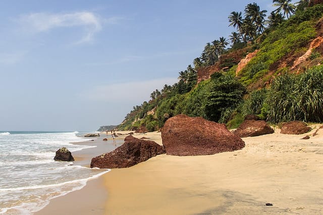 Varkala surf break, Kerala, India