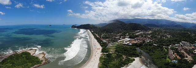 Camburí surf break, São Paulo, Brazil
